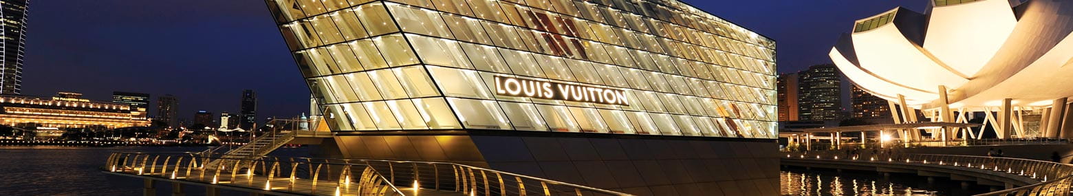 Modern Louis Vuitton Flagship Store on the Marina Bay Area with